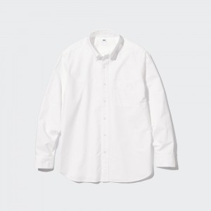 Uniqlo Regular Fit Oxford Shirt Skjorta Herr Vita | WXVLZ-9305