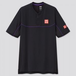 Uniqlo Roger Federer Dry Ex Us 2021 Polo Shirt 2021 Season Polotröja Herr Svarta | LUMIN-0359