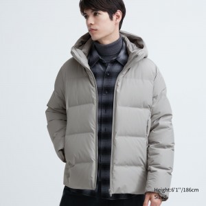 Uniqlo Seamless Down 3d Cut Parka Jackor Herr Ljusgrå | FEGQO-0529