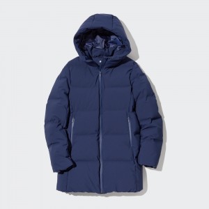 Uniqlo Seamless Down Short Coat Jackor Dam Blå | MUIGT-5162