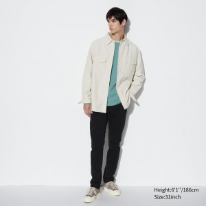 Uniqlo Selvedge Stretch Slim Fit Jeans Jeans Herr Svarta | JEPON-3517