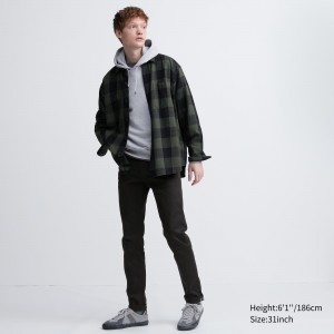 Uniqlo Selvedge Stretch Slim Fit Jeans Jeans Herr Svarta | UVMFH-7263