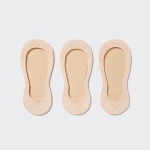 Uniqlo Sheer Invisible No Show Socks Three Pairs Strumpor Dam Beige | OERZI-7302