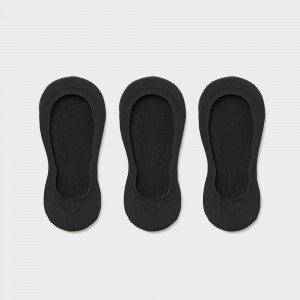 Uniqlo Sheer Invisible No Show Socks Three Pairs Strumpor Dam Svarta | RYKAN-0165