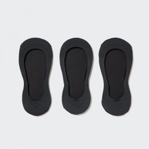Uniqlo Sheer No Show Socks Three Pairs Strumpor Dam Svarta | ZVTFH-6325