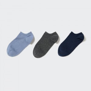 Uniqlo Short Socks Three Pairs Strumpor Dam Blå | RKDYJ-7451