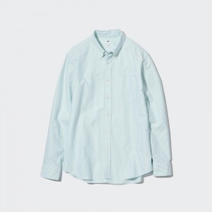 Uniqlo Slim Fit Striped Oxford Shirt Skjorta Herr Gröna | DLEHG-2873