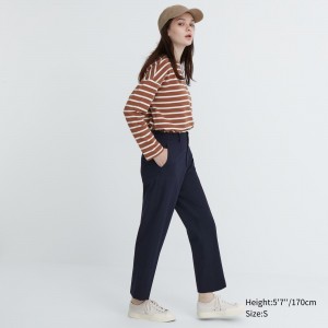 Uniqlo Smart Ankle Length Trousers Blast Dam Marinblå | QAOTE-0346