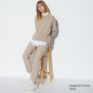 Uniqlo Smart Ankle Length Trousers Long Blast Dam Beige | WLSIO-4385