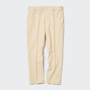 Uniqlo Smart Corduroy Ankle Length Trousers Långbyxor Herr Beige | OQMIR-1762