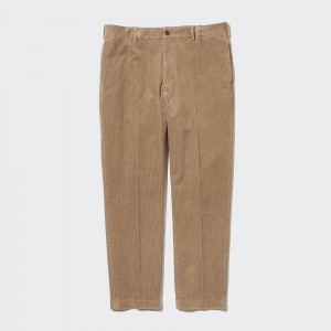 Uniqlo Smart Corduroy Ankle Length Trousers Långbyxor Herr Beige | CZVRJ-0472