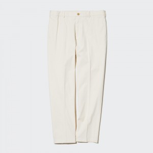 Uniqlo Smart Cotton Ankle Length Trousers Long Långbyxor Herr Vita | MOWXJ-2517