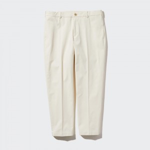 Uniqlo Smart Cotton Ankle Length Trousers Long Långbyxor Herr Vita | VHUFT-1974
