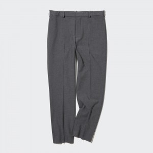 Uniqlo Smart Wool Like Ankle Length Trousers Long Långbyxor Herr Grå | SRCIY-7650