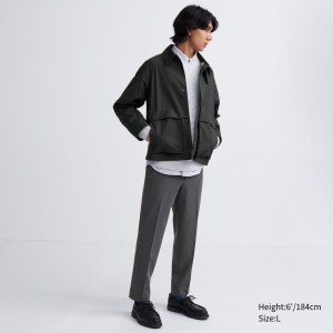 Uniqlo Smart Wool Like Ankle Length Trousers Långbyxor Herr Grå | TIZUP-6418