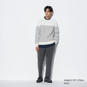 Uniqlo Smart Wool Like Ankle Length Trousers Långbyxor Herr Grå | YHLKV-3041