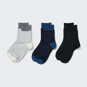 Uniqlo Socks Three Pairs Strumpor Dam Grå | LUYGR-4765