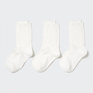 Uniqlo Socks Three Pairs Strumpor Dam Vita | OBNSM-3186