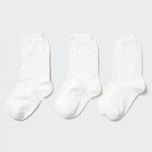 Uniqlo Socks Three Pairs Strumpor Dam Vita | TBNOM-0514