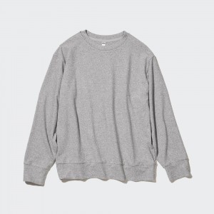 Uniqlo Soft Fleece Crew Neck Long Sleeved T-Shirt T-shirt Dam Grå | RXBYG-7018