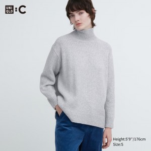 Uniqlo Soft Knit High Neck Jumper Jumpers Dam Ljusgrå | UKFYH-1450