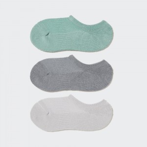 Uniqlo Sports Invisible No Show Socks Three Pairs Strumpor Dam Gröna | VWNQJ-0517
