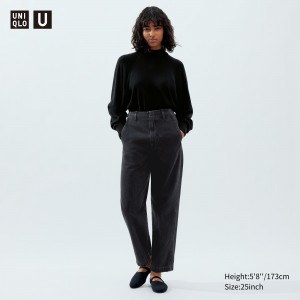 Uniqlo Straight Leg Jeans Jeans Dam Mörkgrå | SNUFM-4508