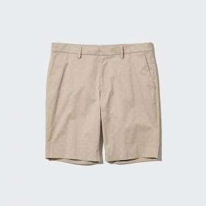 Uniqlo Stretch Slim Fit Shorts Långbyxor Herr Beige | CZORN-5609