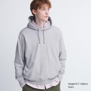 Uniqlo Sweat Pullover Hoodie Hoodie Herr Grå | GNXWL-9783