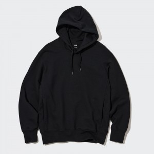 Uniqlo Sweat Pullover Hoodie Hoodie Herr Svarta | LJZDO-4329
