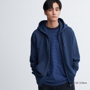 Uniqlo Sweat Zipped Hoodie Hoodie Herr Blå | TCRHM-1796