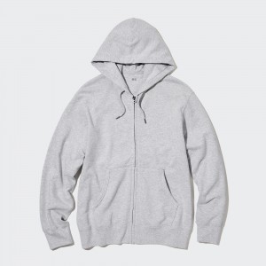 Uniqlo Sweat Zipped Hoodie Hoodie Herr Grå | LFBTV-6970
