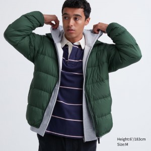 Uniqlo Ultra Light Down Jacket 3d Cut Jackor Herr Gröna | YCLKZ-7954