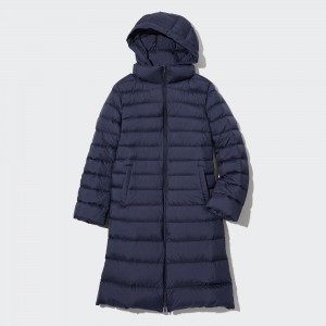 Uniqlo Ultra Light Down Long Coat Jackor Dam Marinblå | LQASN-7923