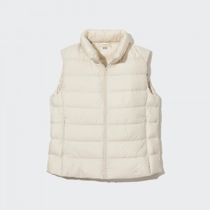 Uniqlo Ultra Light Down Vest Jackor Dam Vita | NZARP-2961