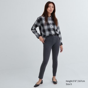 Uniqlo Ultra Stretch Denim Leggings Blast Dam Mörkgrå | LBQHD-7346