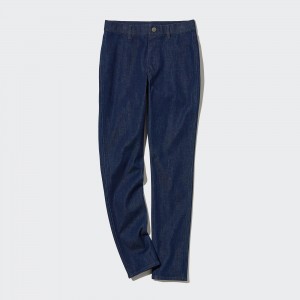 Uniqlo Ultra Stretch Denim Leggings Trousers Long Blast Dam Marinblå | EODQH-0731
