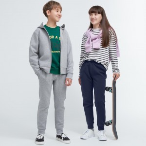 Uniqlo Ultra Stretch Dry Soft Joggers Hoodie Barn Grå | KQOCL-0895