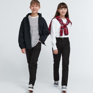 Uniqlo Ultra Stretch Soft Jeans Mjukisbyxor Barn Svarta | QLZKX-1580