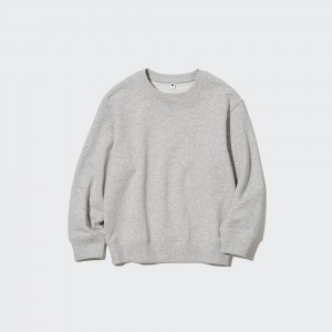 Uniqlo Ultra Stretch Soft Sweatshirt Hoodie Barn Grå | IHQCY-5267