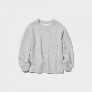 Uniqlo Ultra Stretch Soft Sweatshirt Hoodie Barn Grå | OTFRL-3207