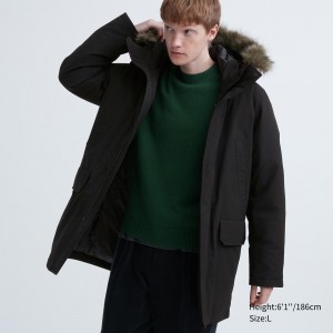 Uniqlo Ultra Warm Hybrid Down Coat Jackor Herr Svarta | LRHDT-3695