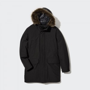 Uniqlo Ultra Warm Hybrid Down Coat Jackor Herr Svarta | BQRLM-1958
