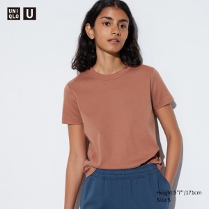 Uniqlo Uniqlo U Crew Neck Short Sleeved T-Shirt T-shirt Dam Bruna | UNWLK-6914