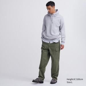 Uniqlo Utility Cargo Trousers Långbyxor Herr Olivgröna | XAZGT-7024