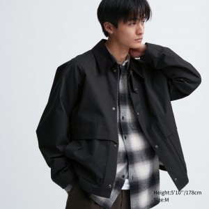 Uniqlo Utility Short Blouson Jacket Jackor Herr Svarta | JHEWZ-8674