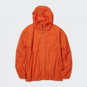 Uniqlo Uv Protection 3d Cut Pocketable Parka Jackor Herr Orange | RPUJW-4930