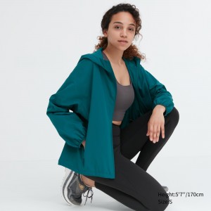 Uniqlo Uv Protection Pocketable Parka Jackor Dam Gröna | IUWBH-3419
