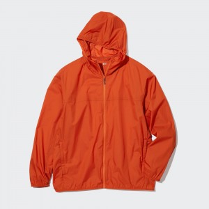 Uniqlo Uv Protection Pocketable Parka Jackor Herr Orange | LVYFO-3094