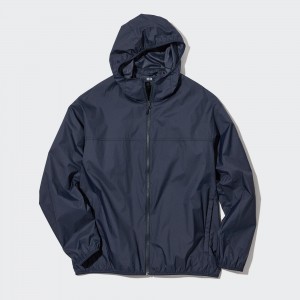 Uniqlo Uv Protection Pocketable Parka Jackor Herr Marinblå | TWXFA-3089